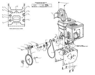 Engine Drive Diagram and Parts List for 3X30-INCHTRAC (31AH7EVZ710)(2019) Cub Cadet Snow Blower